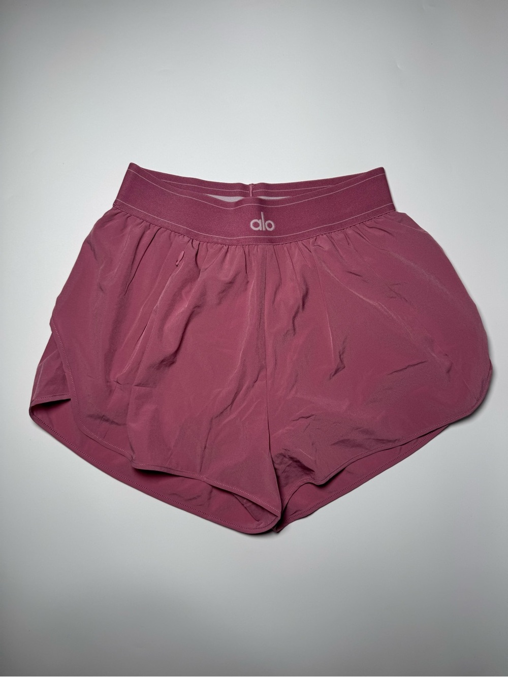 ALO Yoga High-Waist Match Point Pink Athletic Running Shorts